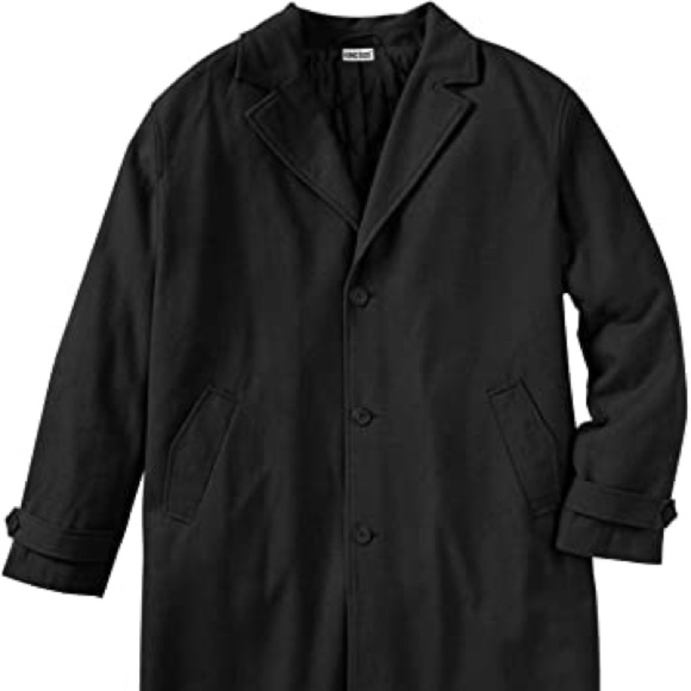 COPY - KingSize Big & Tall Wool-Blend Long Overco…